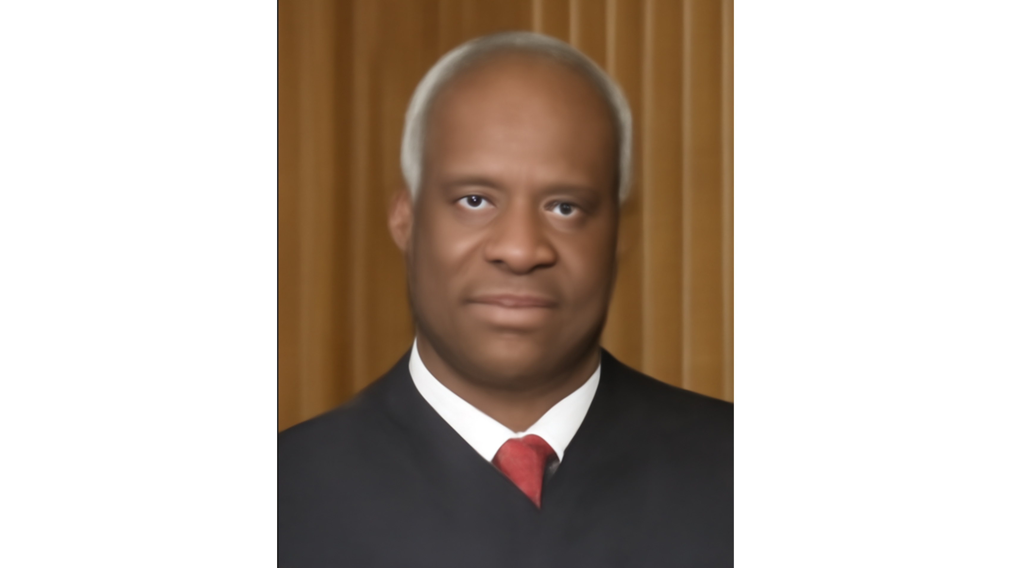 AI manipulated portrait of Clarence Thomas