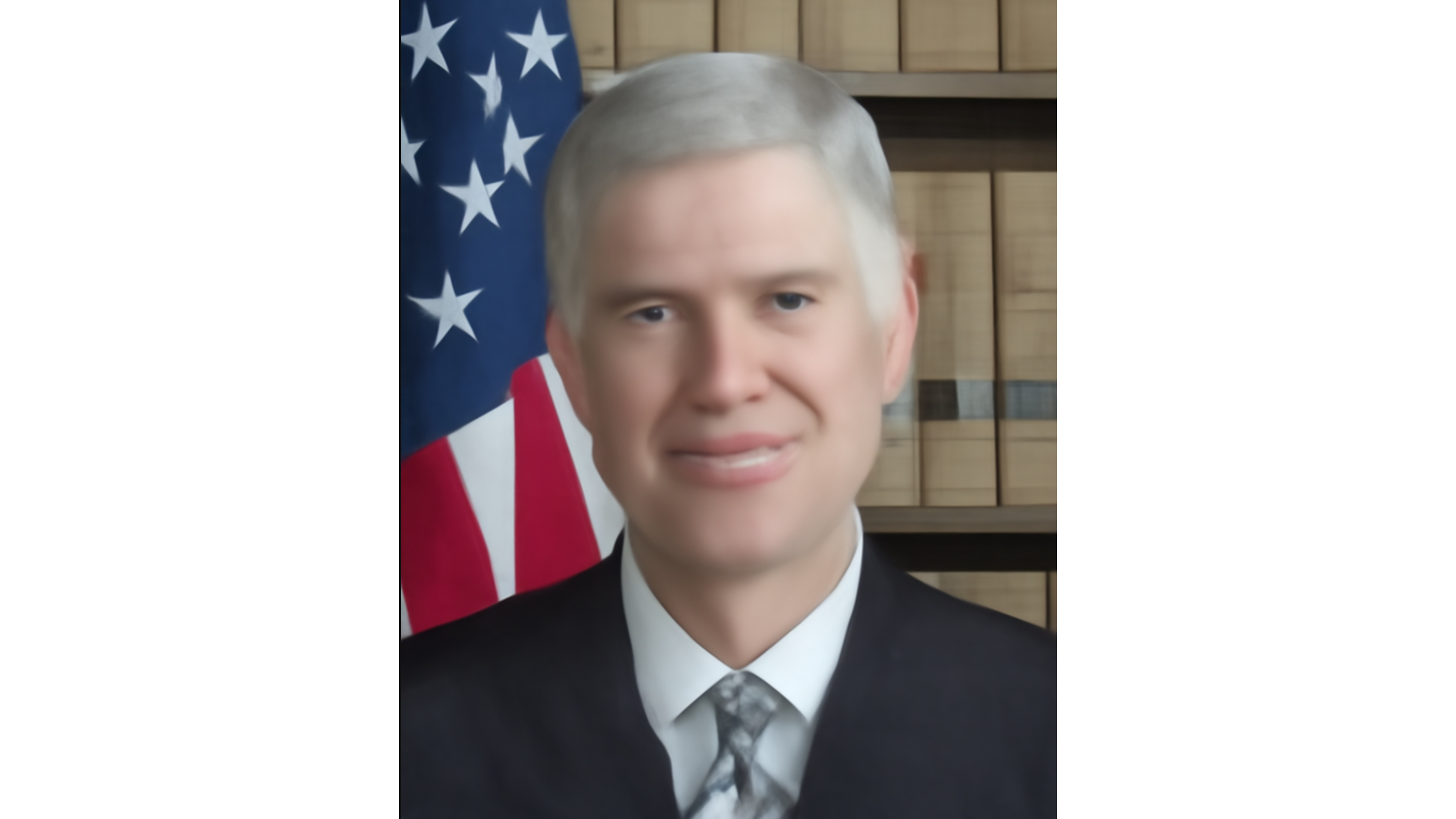 AI manipulated portrait of Neil Gorsuch